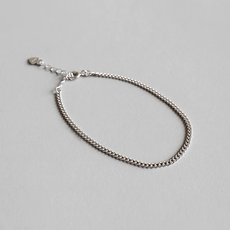 

S925 sterling silver bracelet CHIC style simple fashion personality student women's silver