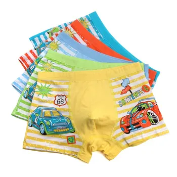 

5PCS/LOT Boys Road Car Culture Cartoon Print Boxer Short Children Colorful Pure Cartoon Soft Underwear