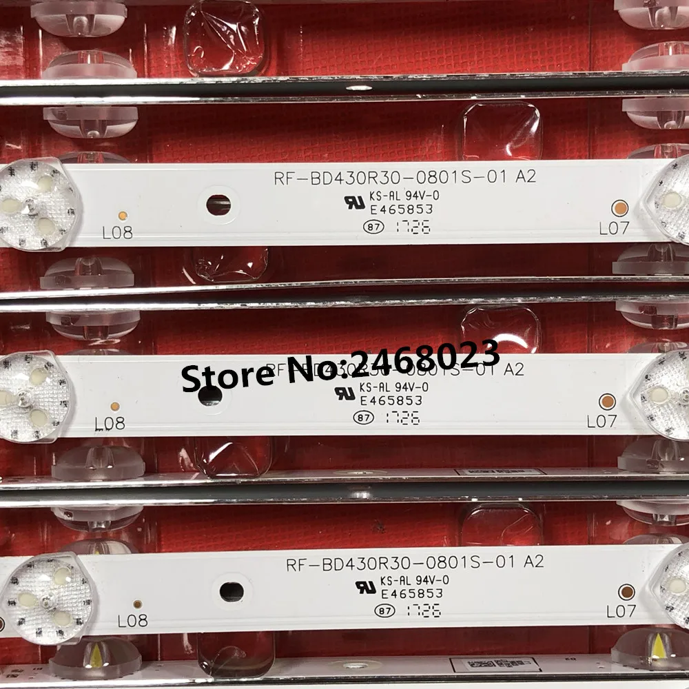 3 шт./лот для 43L1600C 2600C 43L26CMC L43E9600 JL.D43081330-140FS-M E469119 8 лампы 755 мм