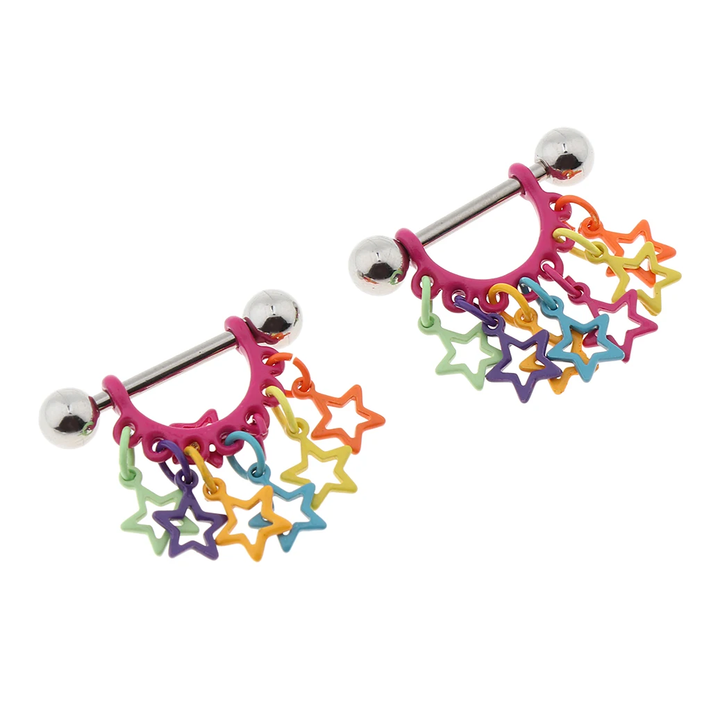 Colorful Nipple Ring Piercing Jewelry Nipple Tongue Ring More Designs Chosen Pentagram Heart