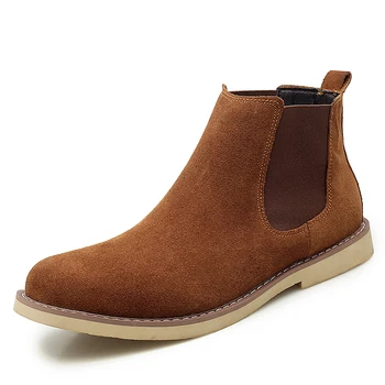 

Unisex Spring Autumn Winter Warm Plush Sneakers Men's Chelsea Boots Male High Top Ankle Boots casual Motorcycle Work Shoes
