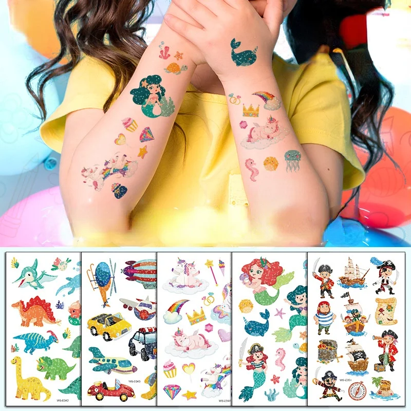 

10pcs Animal Temporary Tattoos for Kids Tattoos Dinosaur Waterproof Sticker Decor for Children Birthday Party Favor Gift Bags