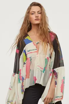 

2020 new Spring Summer European streetwear Chiffon Printed female Shirt zaraing vadiming sheining women dress XZ2307