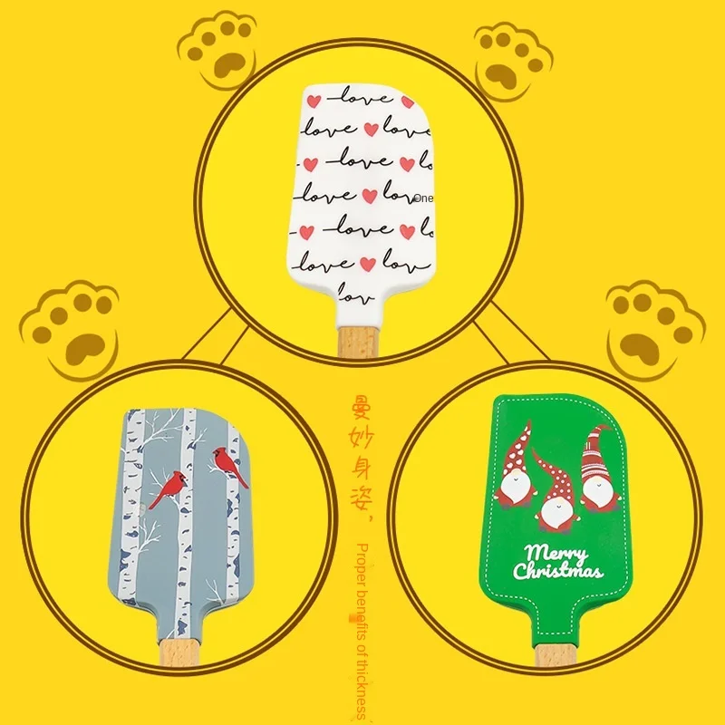 Food Grade Scraper Kitchen Creative Silicone Spatula Pastry Butter Cookie Spatula Cake Decor Mixing Tool Baking Accessories