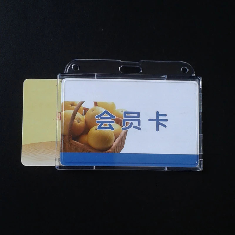 Clear Transparent ID Card Holder Protector Cover Case for Employee Badge Cards