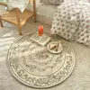 European Embroidered Nordic Round Tea Table Area Carpet For Living Room Yoga Rugs Study Room Computer Table Mattress Mat Tapis 2