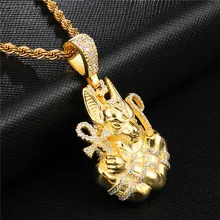 Iced Out египетское ожерелье Anubis Новое поступление Циркон Подвеска Шарм Золотая цепь хип хоп ювелирные изделия для мужчин подарки