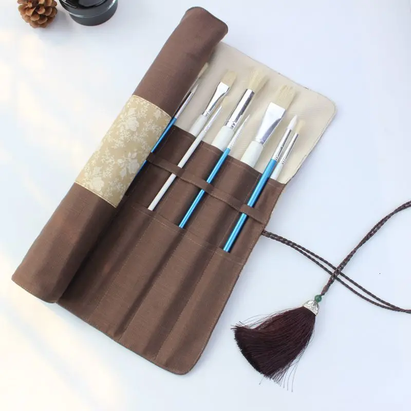 (excluding brushes) Ручная тканевая художественная кисть для рисования, кисть для письма, ручка для штор, чехол для карандашей, для мужчин, для студентов, канцелярские принадлежности, для рисования, для хранения инструментов - Color: (excluding brushes)