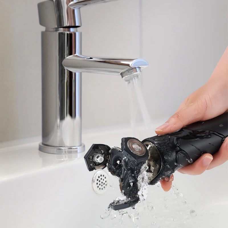 Billig Schnelle Ladung Elektrische Rasierer Tragbare Elektrische Rasiermesser Kopf Trocken Nass Rasieren Waschbar bart trimmer trimer Dual Klinge Turbo Modus