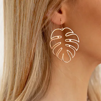 

Vintage Hyperbolic Big Leaf Geometric Punk Dangle Drop Women's Earrings 2019 серьги серьги Fashion Jewelry Bohemia-YS