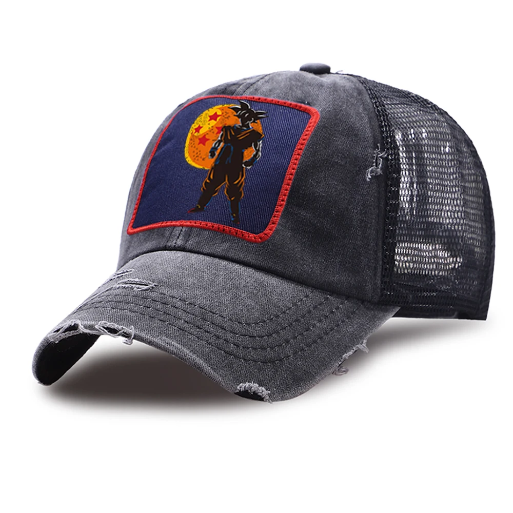 

Cartoon Goku Mesh Baseball Cap Dragon Ball Z Snapback Hat Summer Casual Adjustable Washed Trucker Hats Sport Outdoor Golf Caps
