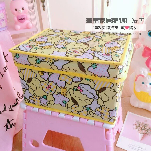 Цвет: желтый Мультфильм «Hello Kitty» My Melody Cinnamoroll pompomparin косметичка Сумка Макияж Чехол одежда для игрушек складной ящик для хранения сумка органайзер - Цвет: Цвет: желтый