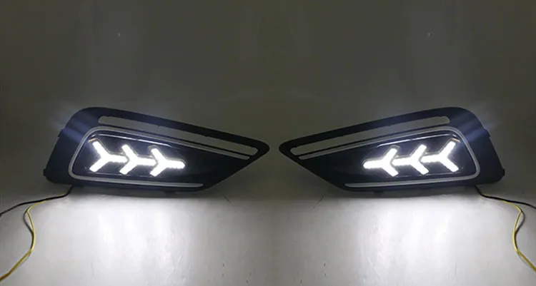 EOsuns led drl дневные ходовые огни для MG 6- с динамическим движущимся желтым поворотным сигналом и синим ночным светом