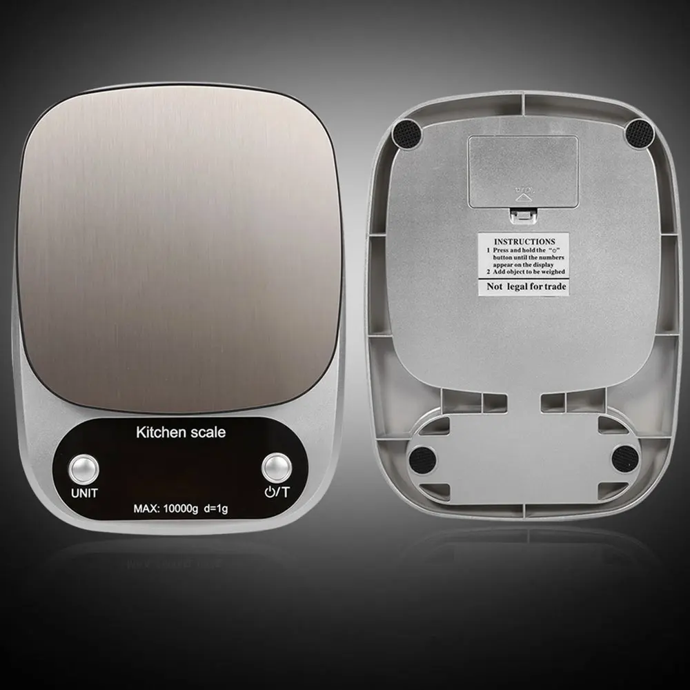 Digital Scale Kitchen Scale Mini Scale Practical Portable Stainless Steel 10kg/1g Jewelry with Tray Cooking Tool Electronic