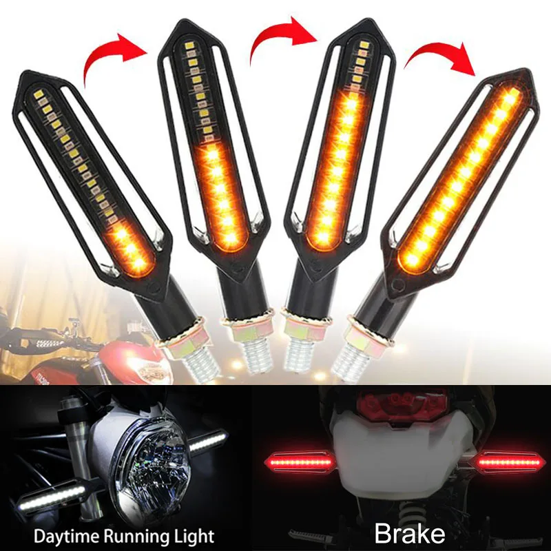 Motorcycle Turn Signals Tail Light LED Flowing Water Blinker DRL Flashing Lamp For Yamaha fz1 fazer fz8 xj6 fz6 FZ-09 mt07 |
