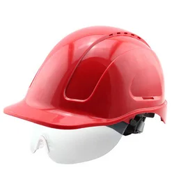 New High Quality ABS Work Safety Crash Helmet with Goggles Construction Site Head Eyes Protective Cap Glasses Outdoor