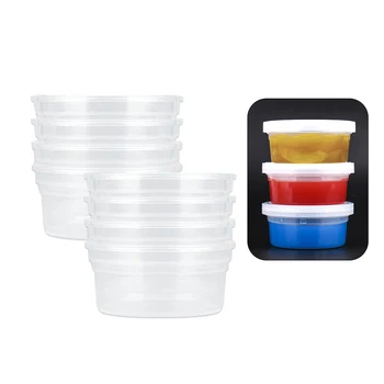

8PCS Portable PP Plastic Box Takeaway Sauce Cup Transparent Containers Food Box Kitchen Organizer with Hinged Lids Dropshipping