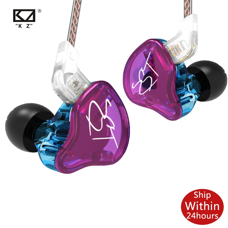 KZ ZST Pro X In Ear Earphone Hybrid Headset HIFI Bass Noise Cancelling Colorful Earbuds With Mic Replaced Cable for ZSN ZSX ZS3