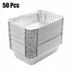 50pcs Disposable BBQ Drip Pans Aluminum Foil Grease Drip Pans