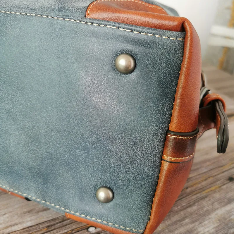 Scrub Women Genuine Leather Handbags Vintage Luxury Ladies Hand Bags Tote Retro Large Capacity Women Shoulder Bag