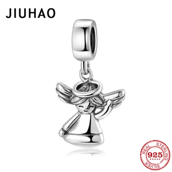 

Top quality 925 Sterling Silver Lovely angel baby pendants for Jewelry Making fits Original Designer Charm Bracelets DIY Gifts