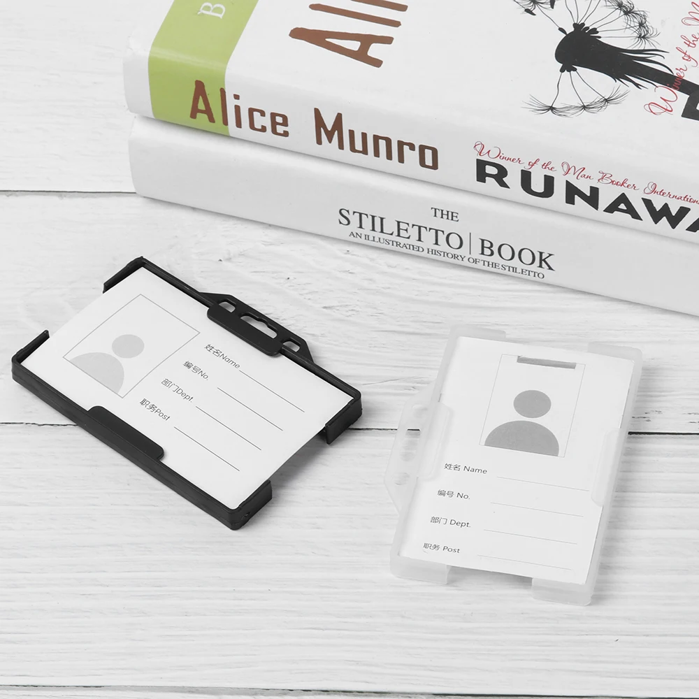 Funda protectora de plástico duro de doble cara para tarjetas, Protector de doble cara para tarjetas de identificación, dos caras, para oficina y escuela, 1 unidad
