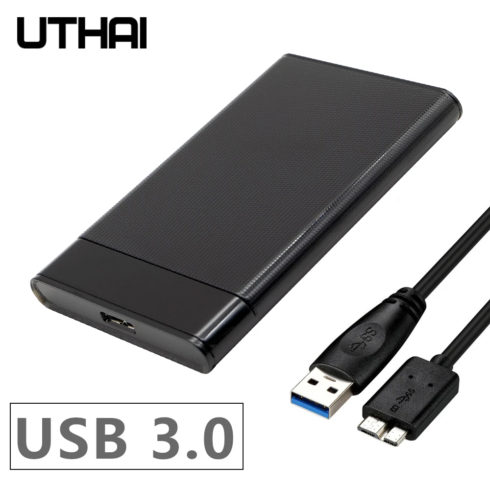 2.5 hdd enclosure UTHAI G10 USB 3.0 Mobile Hard Disk Box 2.5 Inch SATA Hard Disk Box SSD Sliding Cover Grid Texture Mobile External  HDD Enclosure desktop hdd casing