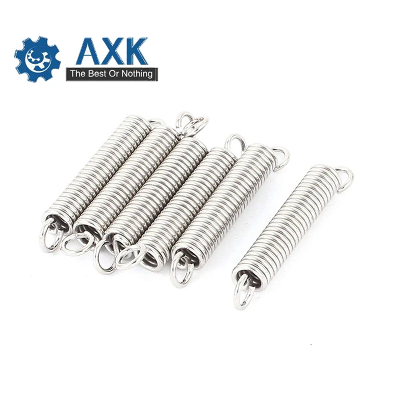 

20Pcs 0.3 x 3mm 0.3mm Stainless Steel Tension Spring With Dual Hook Extension Springs Outer Diameter 3mm Length 10-50mm