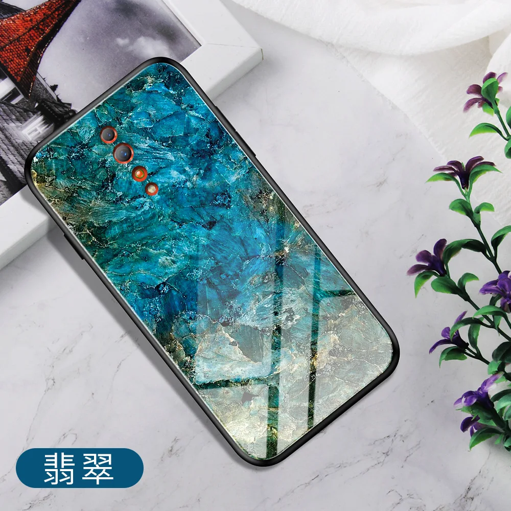 03 Для OPPO Realme3 Pro RealmeX Reno Z R17 K1 R15X F11 Pro закаленное стекло чехол перо печати чехол для OPPO Reno A1K A9 - Цвет: 03