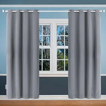 

Solid Blackout Curtains for Bedroom Living Room Thermal Insulated Grommet Top Curtain Panel Draperies Window Treatments