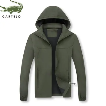 

CARTELO men jacket fashion new solid color hooded jacket men comfortable breathable causal мужская одежда