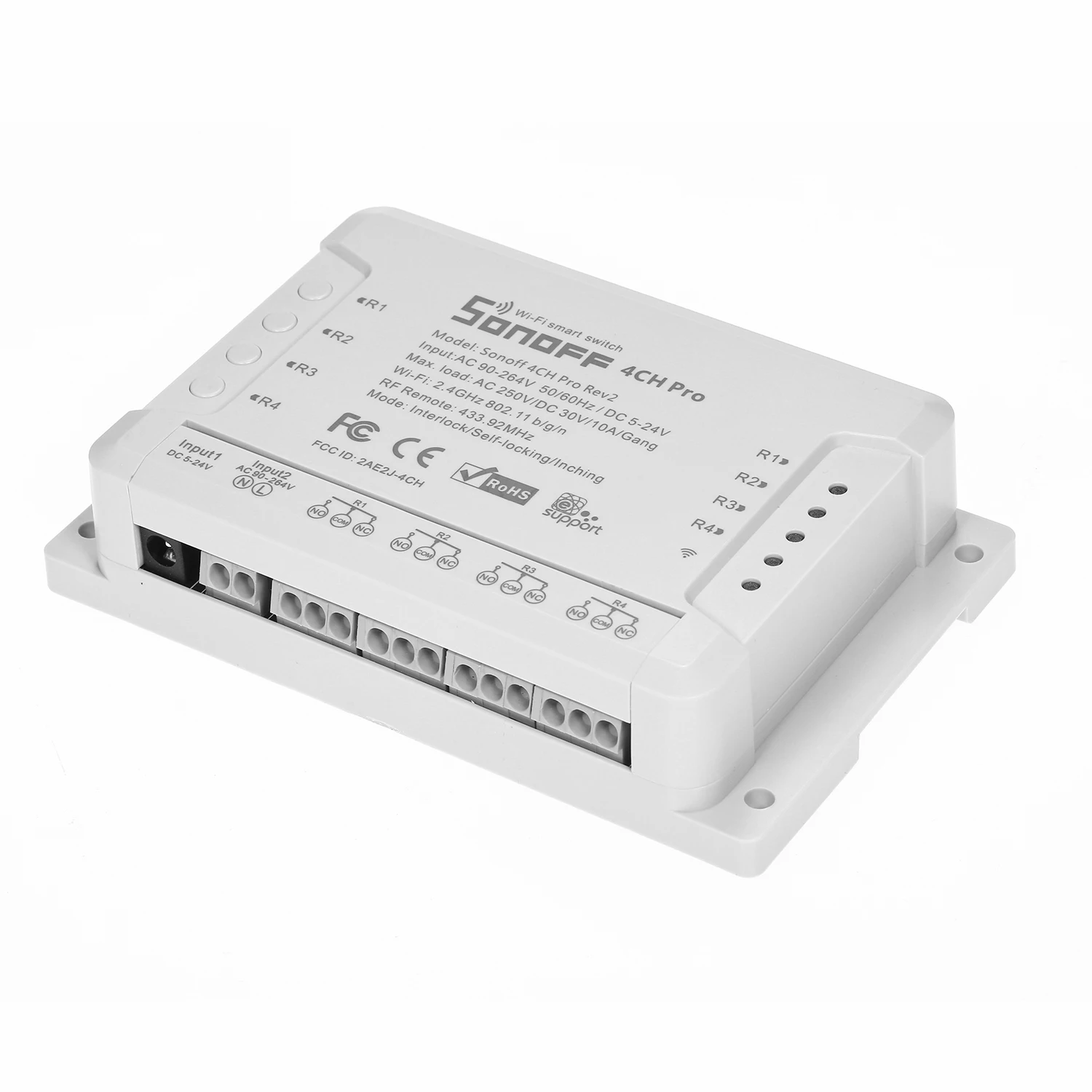 Sonoff 4CH Pro R2 Wi-Fi умный переключатель беспроводной пульт дистанционного управления совместим с Alexa Google Assistant для лампы вентилятор светильник