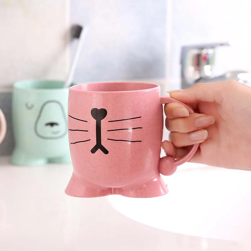 1 шт., новинка, милый кот, животное, медведь, собака, молоко, кружка, ПП, пшеница, пластик, для малышей, детей, кофе, чай, чашка, хорошие подарки