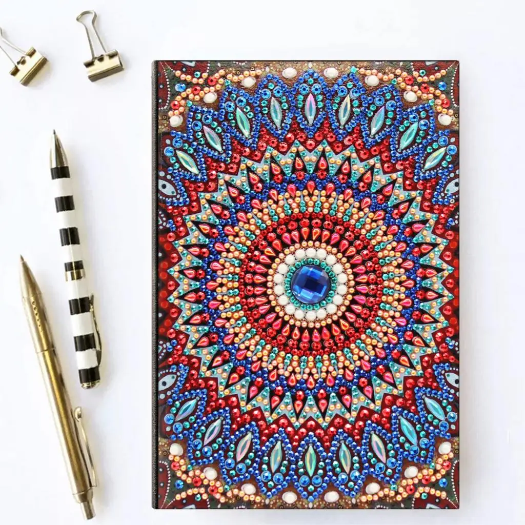 Dpsupr Diy Art Алмазный альбом для рисования дневник Полный Круглый Вышивка мозаикой из стразов A5 64 страницы сова с изображением павлиньей мандалы бабочки