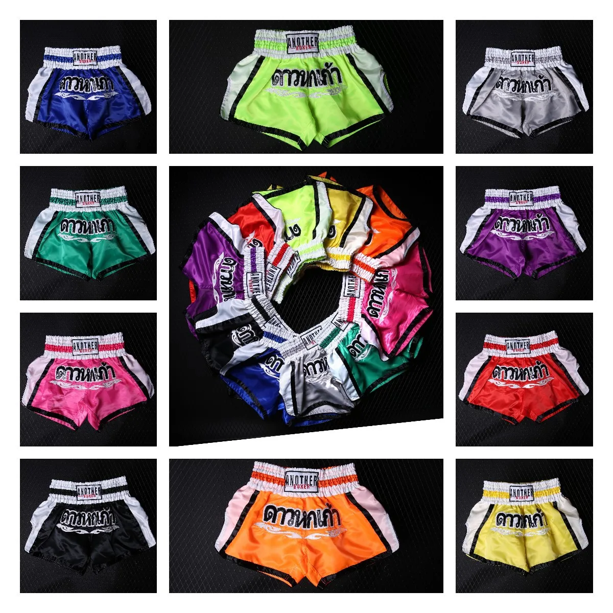Muay Thai Shorts Satin Kick Boxing Pants Men Women Boy Girl Child Kickboxing Fighting MMA Shorts Sanda Training Grappling Trunks