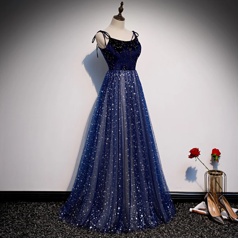 Vestido de festa Синие Блестящие платья для выпускного вечера Длинные велюровые с блестками Vestido Formatura Vestidos De Gala вечерние платья