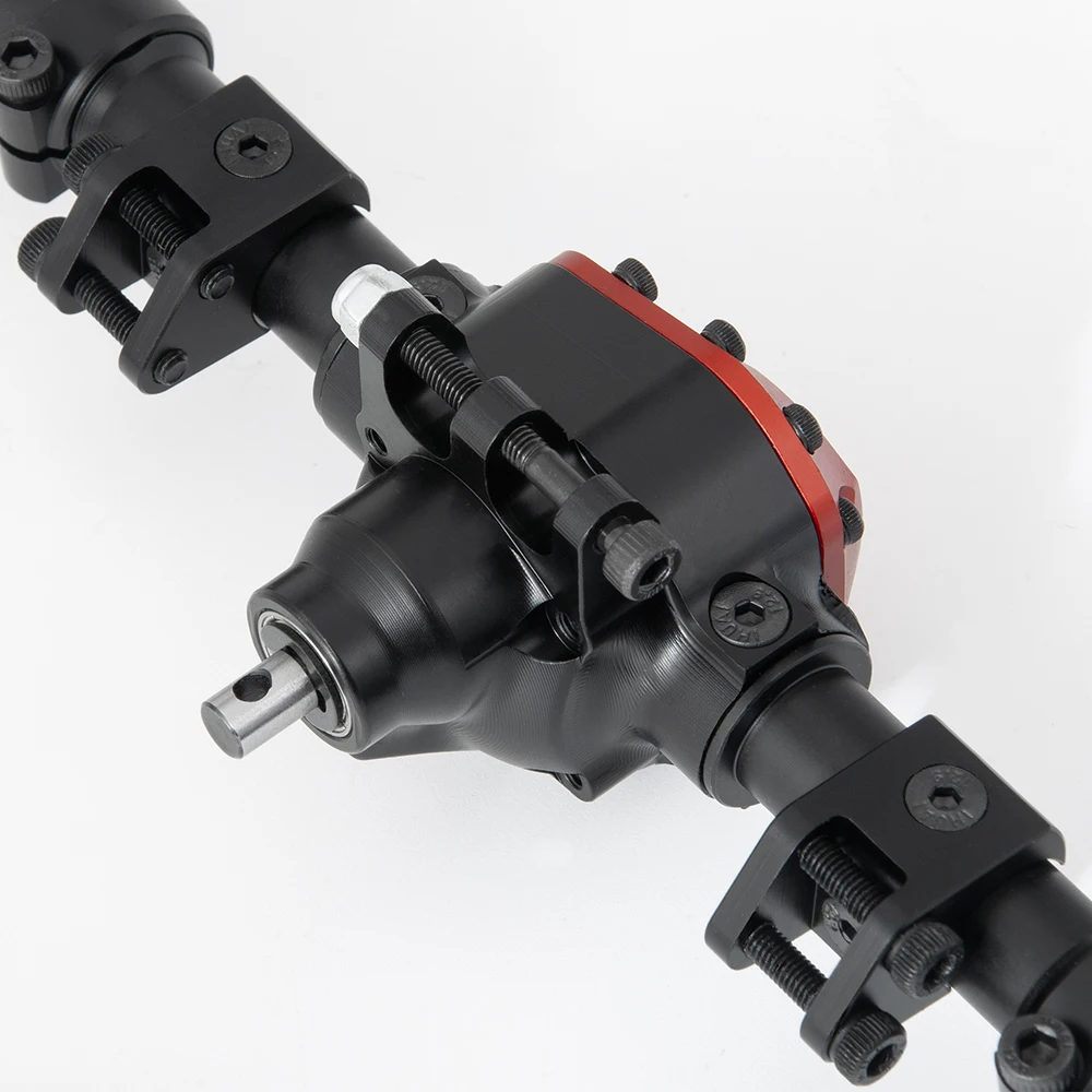 AXSPEED Black CNC Aluminum Front Rear Straight Complete Axle for Axial SCX10 90046 1/10 RC Crawler Car Upgrade Parts