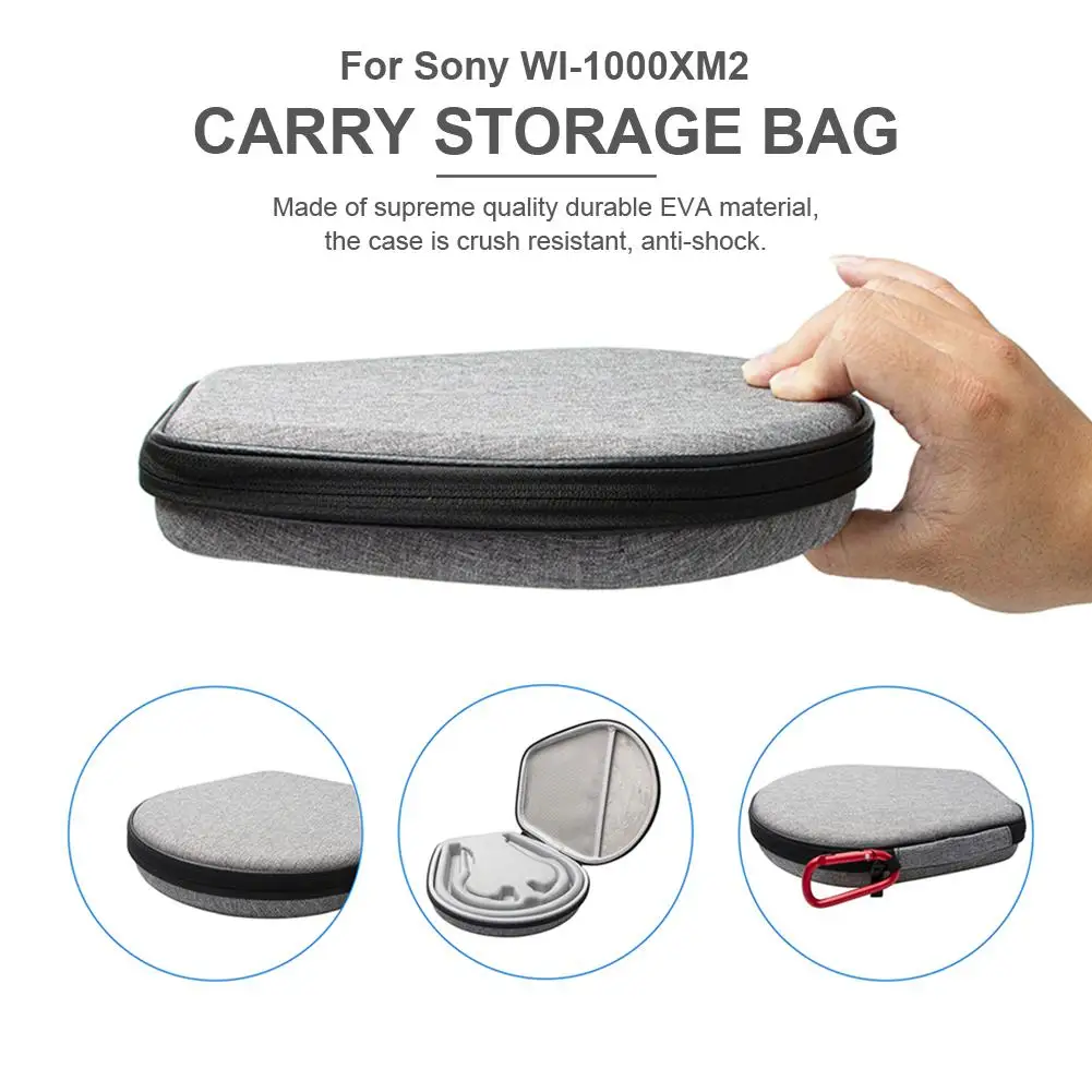 Hard EVA Headphone Carrying Case For Sony WI 1000XM2 Shockproof Portable Wireless Headset Protective Shell Travel Storage Bag