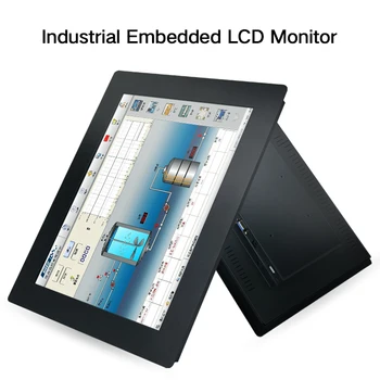 

21.5" Industrial Display Monitor of Tablet 21 Inch HDMI VGA DVI USB LCD Screen Resistance Touch Screen Buckles Mounting