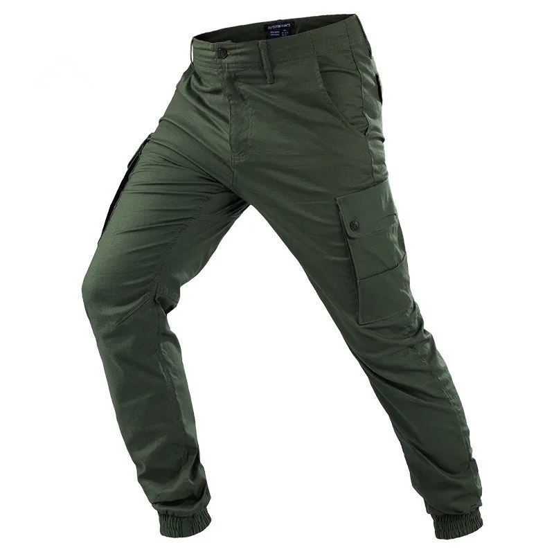 

Stretch Ankle-tied Overalls Pants Men Women Outdoor Climbing Hiking Multi Pockets Wearproof Military Training Tactical Trousers