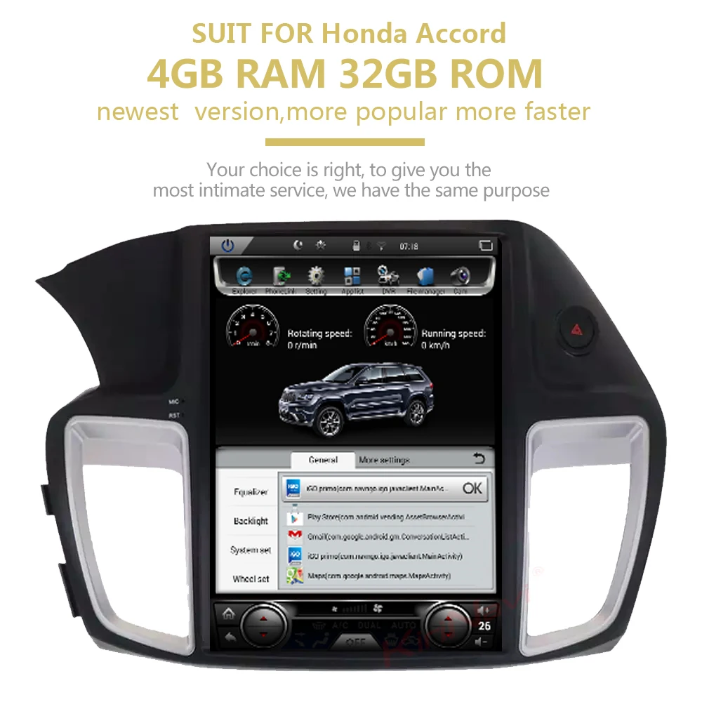 Discount KiriNavi 12.1" 1 Din Android 8.1 Car Radio For Honda Accord Car Dvd Multimedia Player Android Auto GPS Navigation 2014-2016 WIFI 1