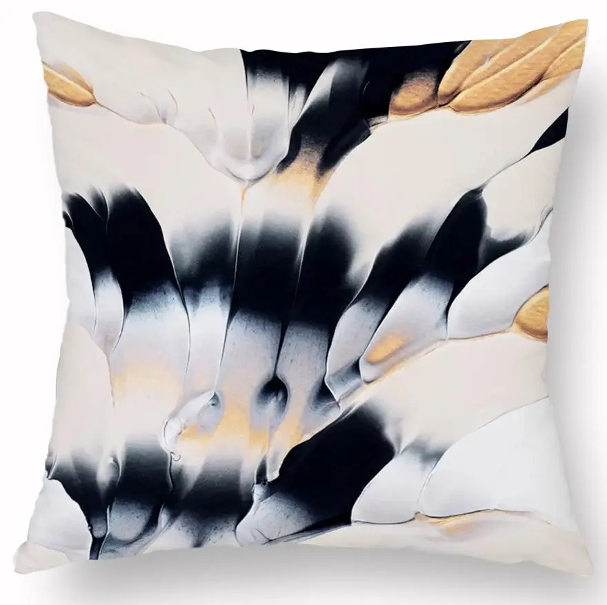 Scandinavian Style Creative Geometric Pattern Cushion Personality Marble Printed Pillow Watercolor Landscape Painting For Home - Color: A22