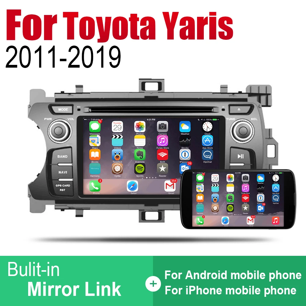 Автомобильный DVD плеер ZaiXi GPS навигация для Toyota Yaris 2011 ~ 2019 Автомобильная