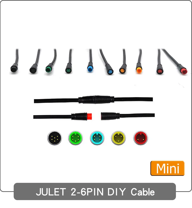 Okfeet Julet 2pin3pin4pin5pin6pinводонепроницаемый Кабельный соединитель для Ebike светильник дроссельной заслонки Ebrake дисплей детали для электровелосипеда удлиняющий кабель