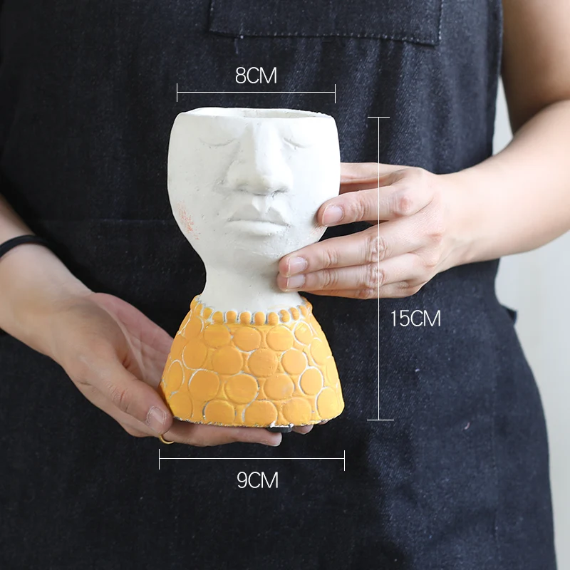 SH0241 Cute Planter Pot Silicone Mold Concrete Cartoon Character Flowerpot Mould for Garden Decoration - Color: SH0241