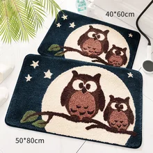 Милый нескользящий прочный коврик для двери с совой, открытый входной коврик для спальни, ванной комнаты, кухни, декоративный внутренний коврик, коврик для пола
