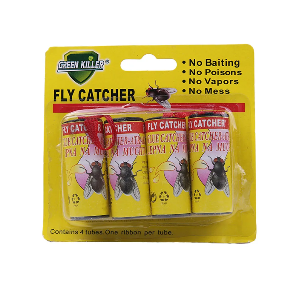 16pcs Insect Bug Fly Glue Paper Tape Trap Ribbon Strip Sticky Non-toxic Flies Catcher JAN88