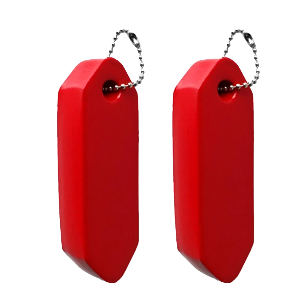 2Pcs Floating Foam Keychain Boating Yachting Key Floats Water Buoyant Key Ring with Stainless Ball Chain, Red