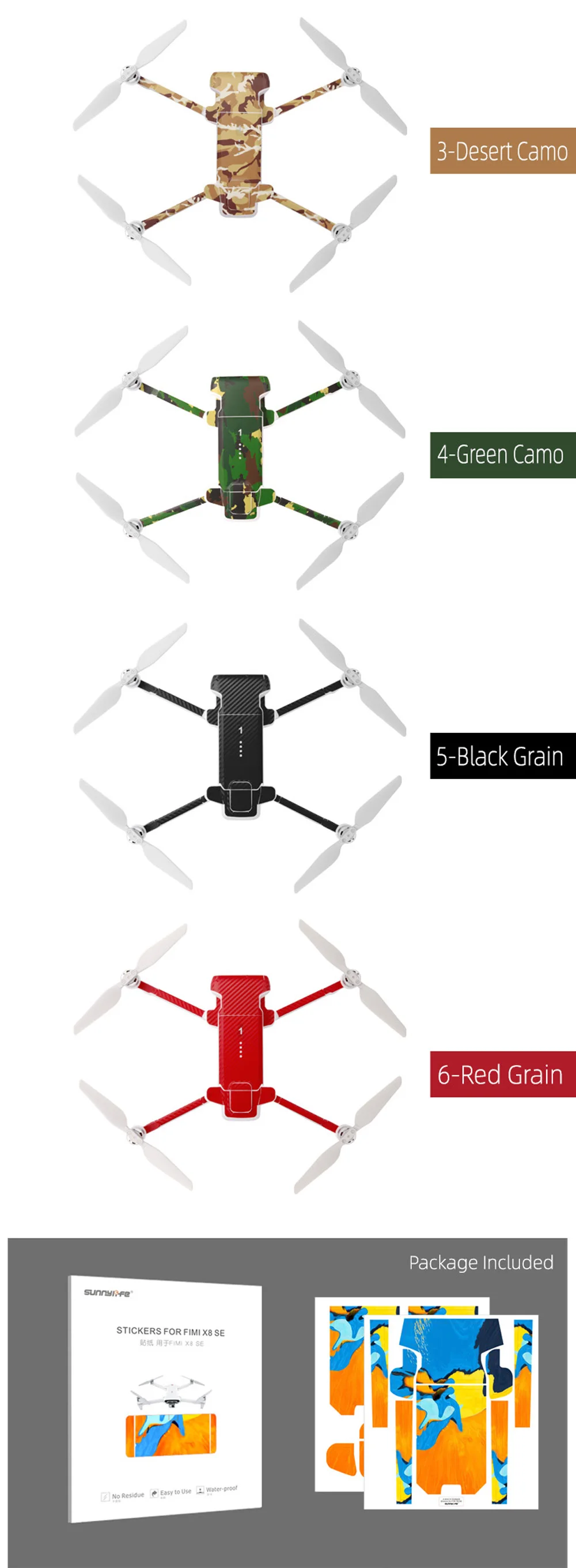 ПВХ водоотталкивающая наклейка для Fimi X8 SE Drone корпус оболочка защита наклейка на кожу чехол протектор для XIAOMI FIMI X8 SE Drone