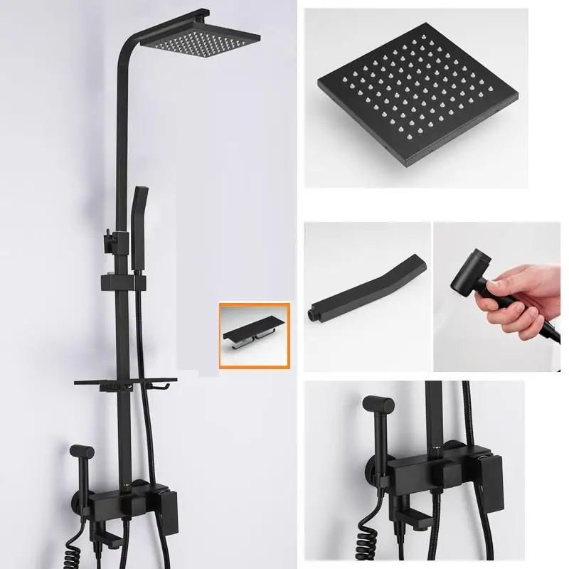 MODEL L Ducha Chuveiro Лонгборда Ducha Piscina дуще Doucheset Choveiro Preto Doccia сделать Banheiro Eletrico Chuveiro Ванная комната душа Системы - Цвет: MODEL L